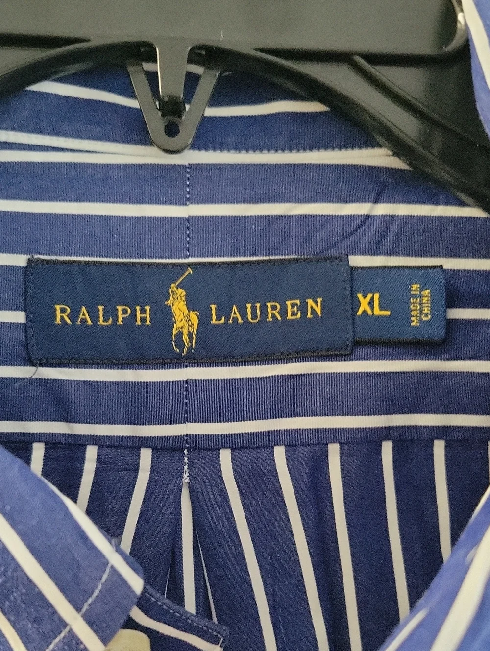 Ralph Lauren Blue Stripe Button-Down Shirt Sz XL